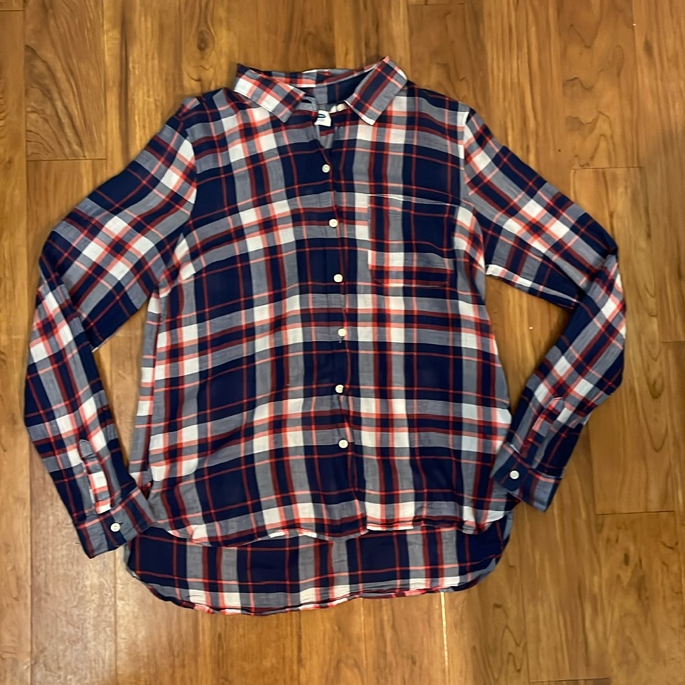 Old Navy Size M Red, White, & Blue Flannel